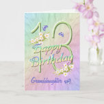 Granddaughter 13th Birthday Butterfly Garden Card<br><div class="desc">A rainbow of colours,  pink flowers and lavender butterflies fills this girls 13th Happy Birthday card with joy for Granddaughter.  Front name and inside verse may be personalized using the template provided.  Original design by Anura Design Studio.</div>