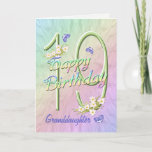 Granddaughter 19th Birthday Butterfly Garden Card<br><div class="desc">A rainbow of colours, pink flowers and lavender butterflies fills this girls 19th Happy Birthday card with joy for granddaughter. Front name and inside verse may be personalized using the template provided. You may also enjoy the matching gifts and other products available in my store. Original design by Anura Design...</div>