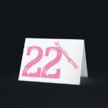 Granddaughter, 22nd birthday, white and pink. card<br><div class="desc">A white background featuring  pink text,  on this 22nd birthday greeting for any cool granddaughter. My Funny Mind Greetings.</div>