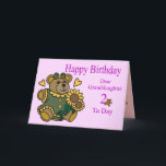 Granddaughter 2nd Birthday Card<br><div class="desc">Cute bear design for a granddaughters 2nd birthday.</div>