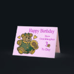 Granddaughter 3rd Birthday Card<br><div class="desc">Cut bear design for your big daughters 3rd birthday</div>