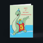 Granddaughter 5th Birthday Dinosaur Card<br><div class="desc">Such a cute dinosaur for your granddaughter’s 5th birthday! The dinosaur is carrying a special present and the number five is on the saddle. It is wearing a gigantic smile with huge wishes from you!</div>