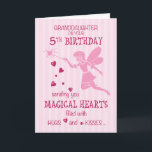 Granddaughter 5th Birthday Magical Fairy Pink Card<br><div class="desc">Magical hearts next to a pink fairy to wish your Granddaughter a Happy 5th Birthday. Your little girl is turning five send her kisses and hugs with this sweet card.</div>