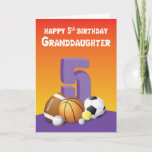 Granddaughter 5th Birthday Sports Balls Card<br><div class="desc">Shoot a fun birthday greeting for a special granddaughter who will be celebrating her 5th birthday soon enough and this card would be the best card to do just that. Get this card now!</div>