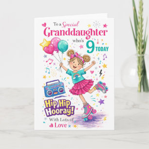 Granddaughter 9th Birthday Card