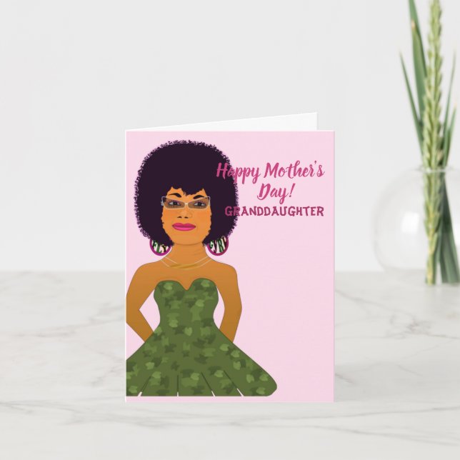 Granddaughter African American Mother's Day   Card (Front)