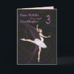 Granddaughter age 3, a ballerina birthday card<br><div class="desc">A beautiful ballerina dancing on a birthday card for a Granddaughter</div>