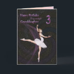 Granddaughter age 3, a ballerina birthday card<br><div class="desc">A beautiful ballerina dancing on a birthday card for a Granddaughter</div>