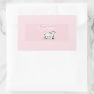 Granddaughter Baptism Pink Lamb Personalized Sticker