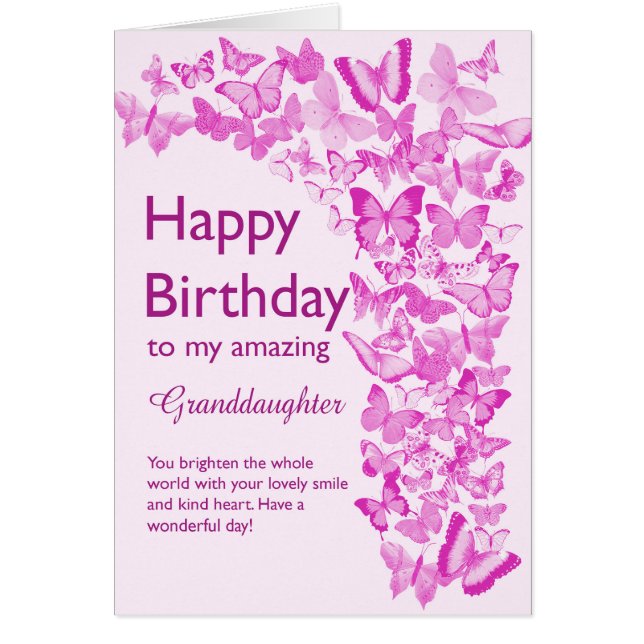 Granddaughter Birthday Butterflies (Front)