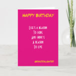 Granddaughter birthday card<br><div class="desc">motivational birthday cards with dedication to granddaughter</div>