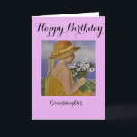 Granddaughter/ Birthday card<br><div class="desc">Original design by Dian... ..A beautiful and charming painting of a young child sitting in a meadow and gazing at a bouquet of freshly picked daisies. Inside is a beautiful and touching sentiment.  A card that leaves a lasting impression.</div>