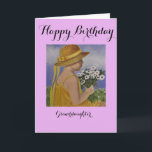 Granddaughter/ Birthday card<br><div class="desc">Original design by Dian... ..A beautiful and charming painting of a young child sitting in a meadow and gazing at a bouquet of freshly picked daisies. Inside is a beautiful and touching sentiment.  A card that leaves a lasting impression.</div>