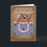 Granddaughter Birthday Card - Cute Cat Purse Pet<br><div class="desc">Granddaughter Birthday Card - Cute Cat Purse Pet</div>