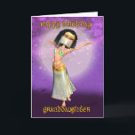 Granddaughter Birthday Card With Cute Dancer<br><div class="desc">Cute little dancer in pretty blending purples and glitter effect text</div>