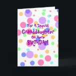 Granddaughter Birthday Customized Greeting Cards<br><div class="desc">Cute polka dot themed birthday cards for granddaughters. Your granddaughter  will love getting these customized greeting cards for her birthday. Edit the inside text to send your granddaughter an extra-special message she'll cherish forever.</div>