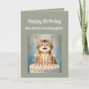 Granddaughter Birthday Funny Cat Smiling Card