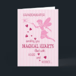 Granddaughter Birthday Magical Fairy Pink Card<br><div class="desc">A pink fairy is waving her magic wand to send special kisses and hugs to your granddaughter on her birthday!</div>