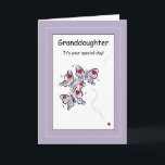 Granddaughter Birthday, Religious Card<br><div class="desc">This cute card with purple and pink butterflies is a perfect to wish your granddaughter happy birthday. Scripture quote inside for a Christian Card</div>