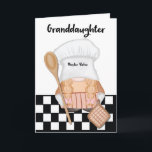 Granddaughter Birthday Whimsical Gnome Baker  Card<br><div class="desc">This birthday greeting card for your granddaughter is a whimsical masterpiece, capturing the essence of joy and culinary magic. Featuring an adorable gnome, your granddaughter is transported into a delightful world of baking and celebration. The card is a celebration of your granddaughter's birthday, and the whimsical gnome symbolizes the happiness...</div>