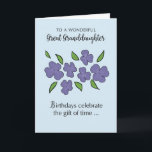 Granddaughter Birthday with Violet Flowers Leaves  Card<br><div class="desc">Your great granddaughter is such a wonderful gift! This pretty card filled with violets and light blue background is perfect to let your tween,  teen or older great granddaughter know just how much you treasure her.</div>