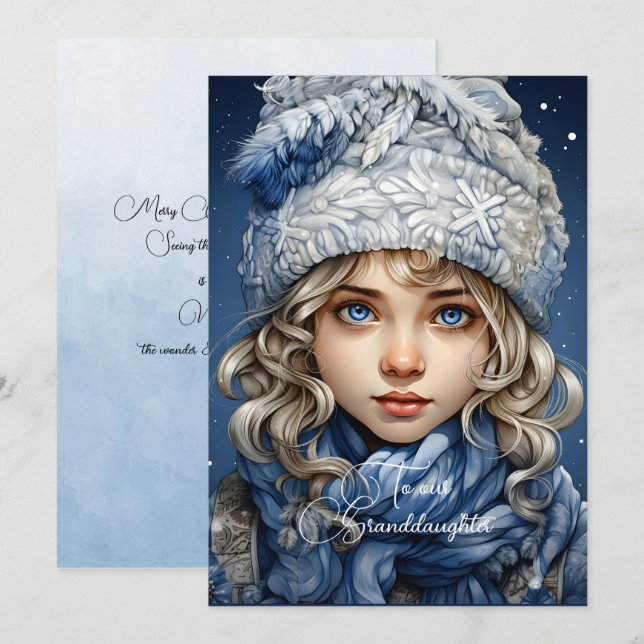 Granddaughter Blonde Haired Girl Christmas Wishes (Front/Back)
