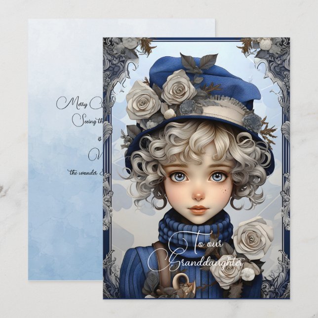 Granddaughter Blonde Haired Girl Christmas Wishes (Front/Back)