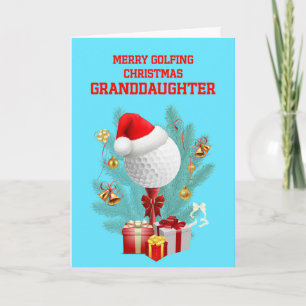 Granddaughter Christmas Golfball Holiday Card