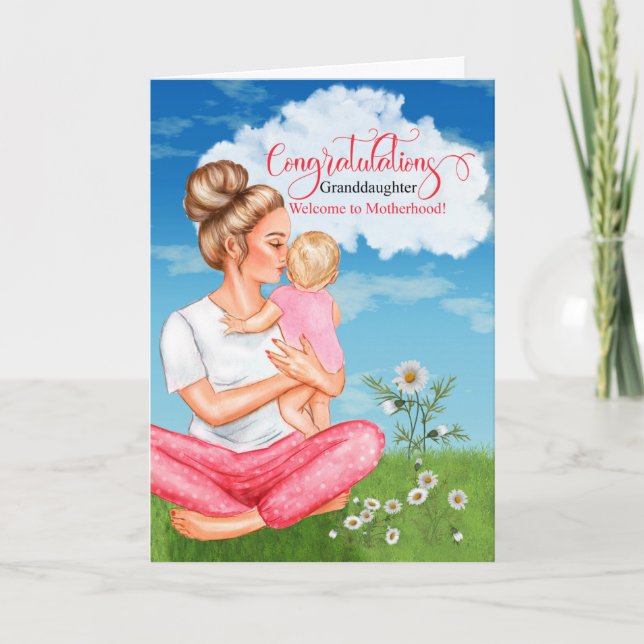 Granddaughter Congratulations First Baby Girl Card (Front)