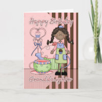 Granddaughter Cute Birthday Card - Cupcakes And Te