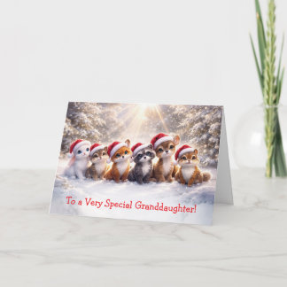 Granddaughter Cute Christmas Holiday Baby Woodland Card