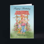 Granddaughter Cute Girl And Wishing Well Birthday Card<br><div class="desc">Granddaughter Cute Girl And Wishing Well Birthday Card - Happy Birthday</div>