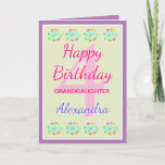 Granddaughter Cute Keepsake Birthday Card<br><div class="desc">A lovely minimalist,  modern designed birthday card for a dear granddaughter. Personalize with name and age to make this card a lovely keepsake for years to come.</div>