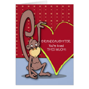 Granddaughter Cute Monkey on Valentine’s Day