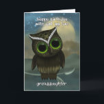 Granddaughter Cute Owl Birthday Greeting Card<br><div class="desc">A cute owl sat in the night scenery with a big moon behind him,  with thanks to E.D.R</div>