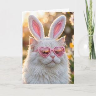 Granddaughter Easter Cat with Bunny Ears Card