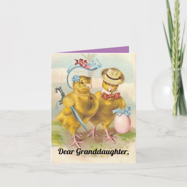 Granddaughter Easter Chicks Card (Front)
