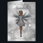 Granddaughter Elegant Silver 15th Birthday Card<br><div class="desc">Granddaughter Elegant Silver 15th Birthday Card</div>
