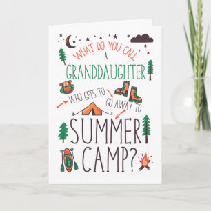 Granddaughter Funny Summer Camp Orange Green Brown Card