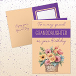 Granddaughter gerbera orange purple birthday card<br><div class="desc">Celebrate your amazing granddaughter’s birthday with this beautifully designed card featuring vibrant gerbera flowers! Bursting with cheerful colours, this heartfelt card is perfect for showing just how much she means to you. The elegant yet playful floral design adds a touch of warmth, making it a keepsake she’ll cherish. With “To...</div>