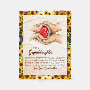 Granddaughter Gift Love Grandmother Family Group Fleece Blanket