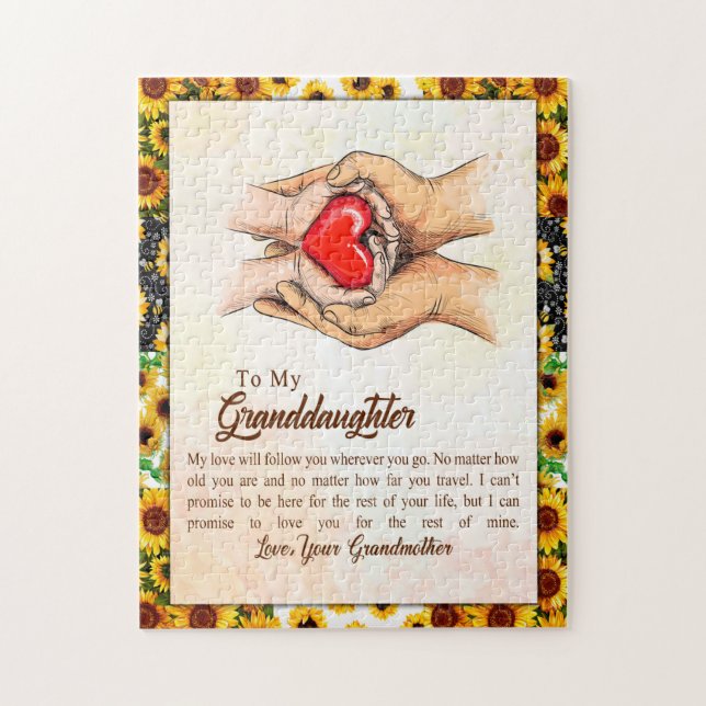 Granddaughter Gift | Love Grandmother Family Group Jigsaw Puzzle (Vertical)
