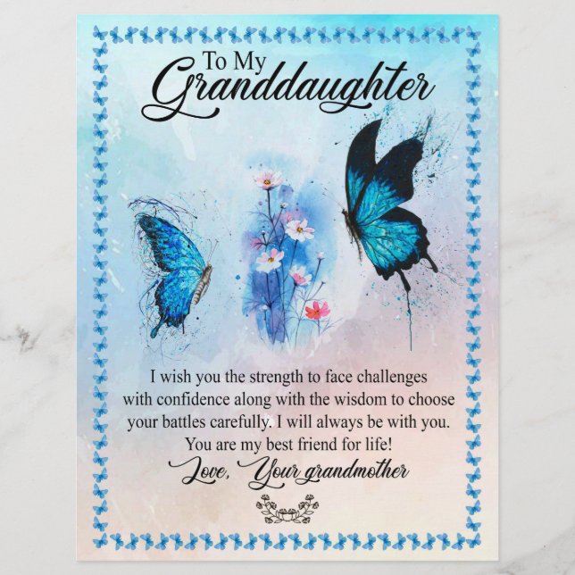 Granddaughter Gift | Love Grandmother Family Group Letterhead (Front)