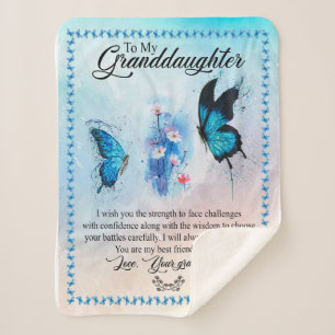 Granddaughter Gift   Love Grandmother Family Group Sherpa Blanket
