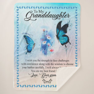Granddaughter Gift Love Grandmother Family Group Sherpa Blanket
