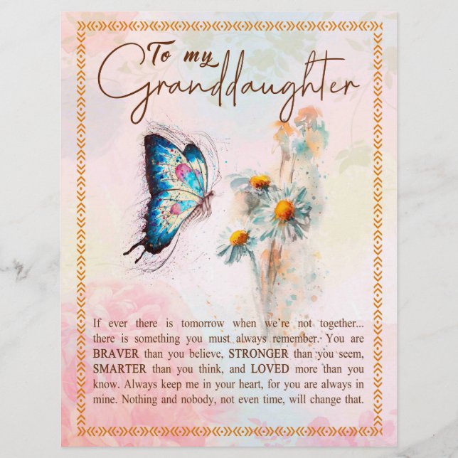 Granddaughter Gifts | From Grandpa Grandma Family Letterhead (Front)