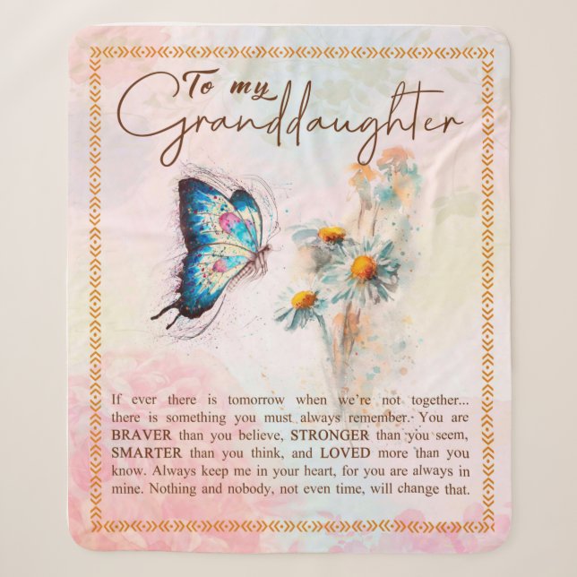 Granddaughter Gifts | From Grandpa Grandma Family Sherpa Blanket (Front)