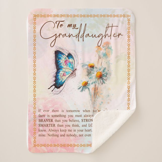 Granddaughter Gifts | From Grandpa Grandma Family Sherpa Blanket (Front)