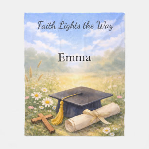 Granddaughter Graduation Personalized Christian  Fleece Blanket