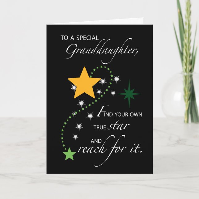 Granddaughter Graduation Star Congratulations Card (Front)